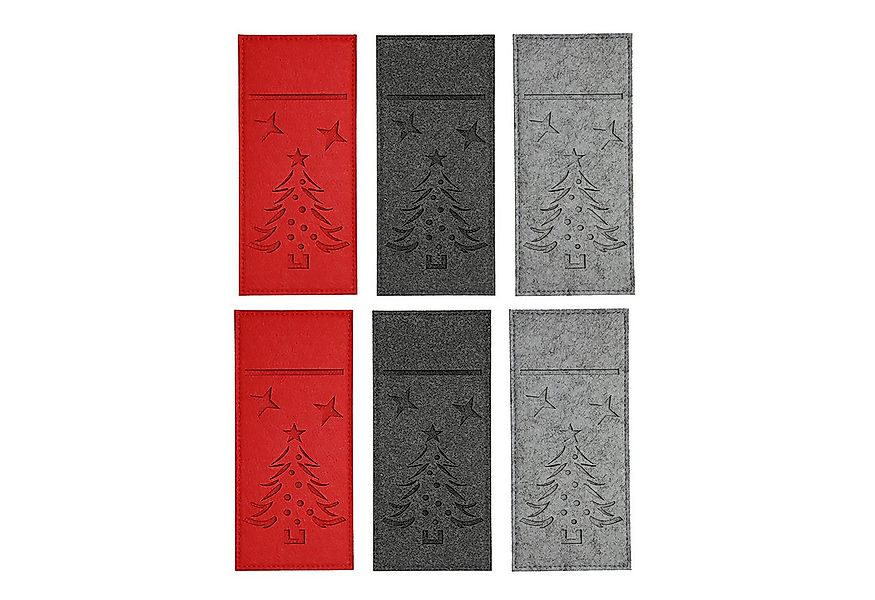Annastore Besteckhalter 6 x Bestecktaschen aus Filz Besteckhalter Weihnacht günstig online kaufen