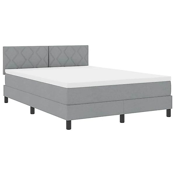 vidaXL Boxspringbett mit Matratze Hellgrau 160 x 200 cm Stoff 3342296 günstig online kaufen