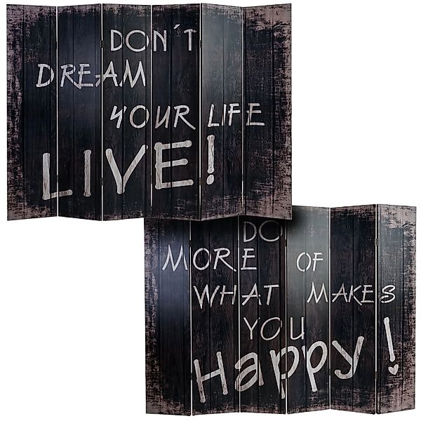 MCW Foto-Paravent Retro 180x240cm Spruch günstig online kaufen