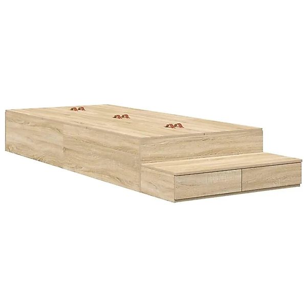 vidaXL Stauraumbett Sonoma-Eiche 80 cm Holzwerkstoff 3335599 günstig online kaufen