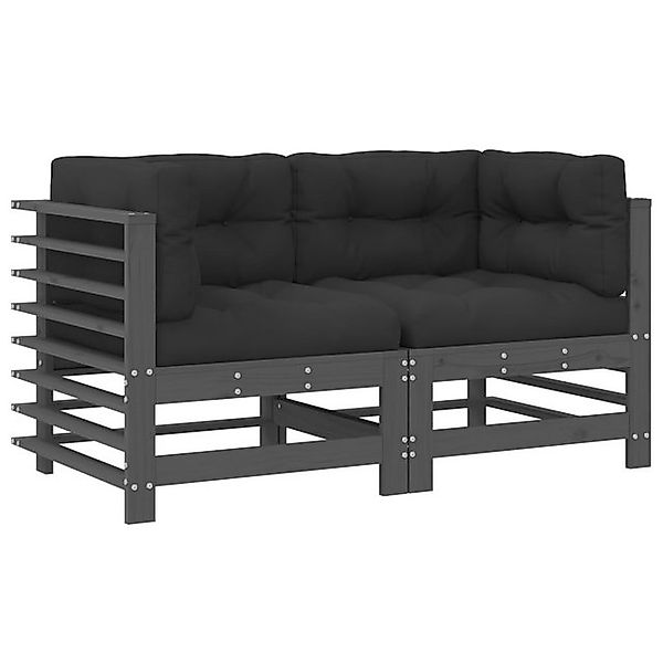 vidaXL Sofaelement Ecksofas mit Kissen 2 Stk. Grau Massivholz Kiefer (1 St) günstig online kaufen