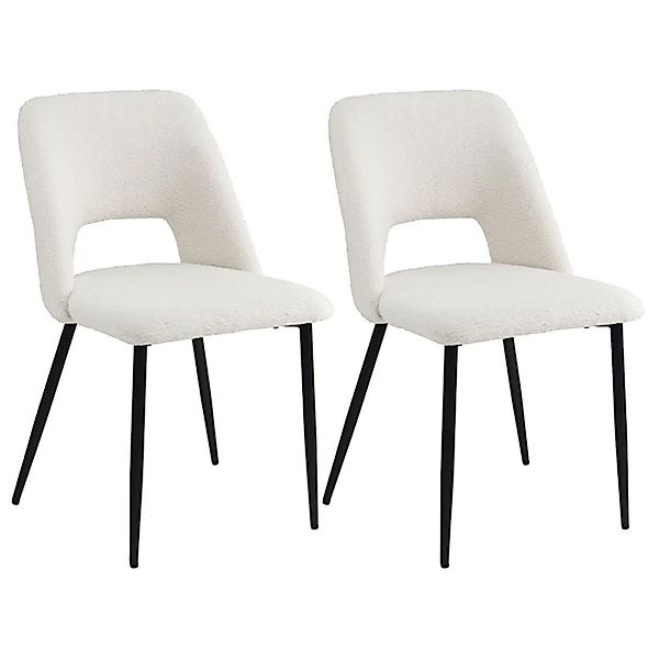 Costway 2er Set Esszimmerstühle Sitzhöhe 49cm Metallrahmen günstig online kaufen