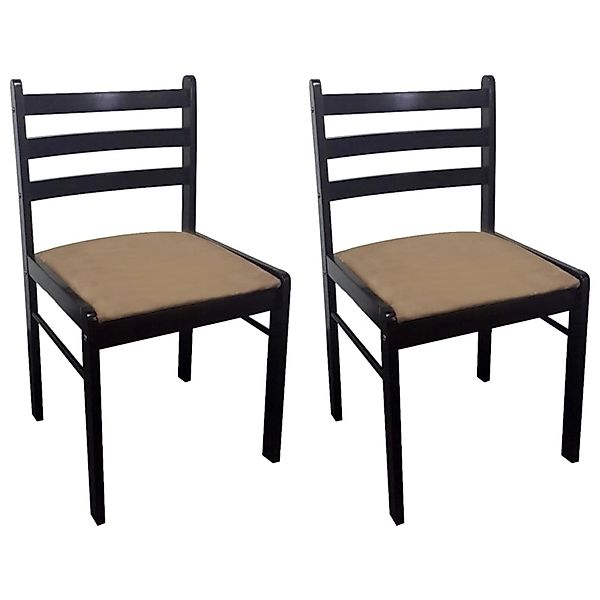 vidaXL Esszimmerstühle 2 Stk Braun Massivholz Gummibaum und Samt 242028 günstig online kaufen