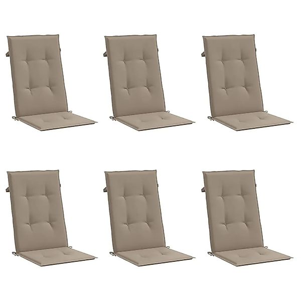 vidaXL Gartenstuhlauflagen für Hochlehner 6Stk Taupe 120x50x3cm Stoff 31411 günstig online kaufen