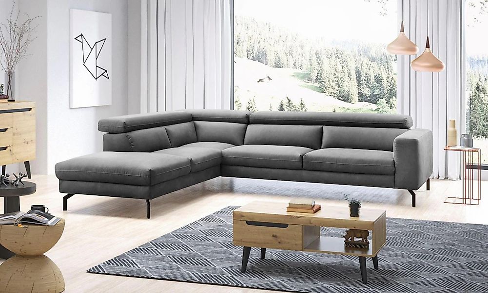 Places of Style Ecksofa "Olanta, modern und bequem, Breite 305cm, Fuß 16cm günstig online kaufen