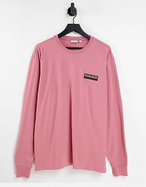 Napapijri – Patch – Langärmliges Shirt in Rosa günstig online kaufen