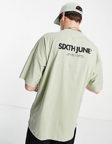 Sixth June – T-Shirt in Khaki mit kleinem Logo-Grün günstig online kaufen
