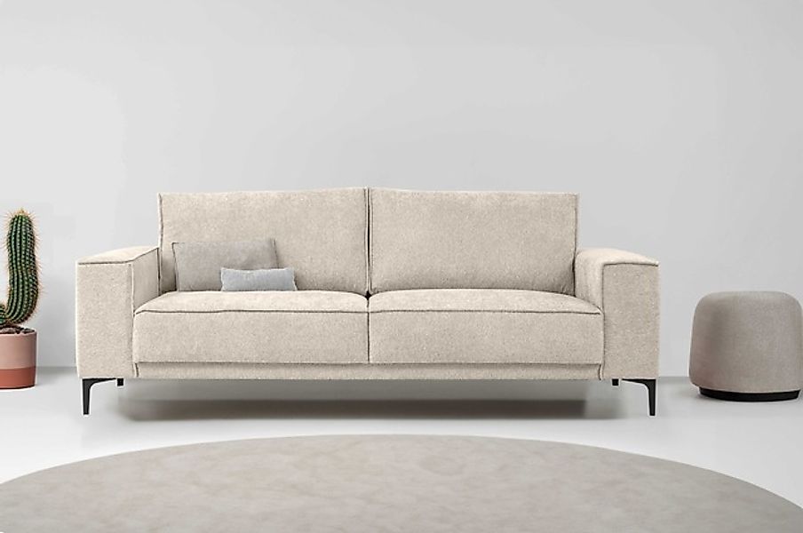 Places of Style 3-Sitzer »3er Sofa Oland, Struktur, Flachgewebe, Luxus-Micr günstig online kaufen