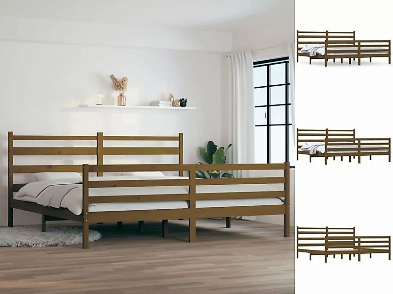 vidaXL Bettgestell Massivholzbett Kiefer 200x200 cm Honigbraun Bett Bettges günstig online kaufen