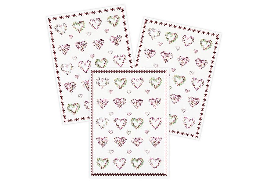 Kracht Geschirrtuch Blumenherzen, (Set, 3-tlg., Set), 3er Pack Geschirrtüch günstig online kaufen