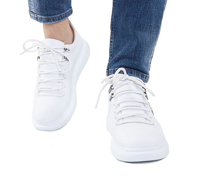 TAMBOGA Elegante Herren-Sneaker mit feinem Muster Weiß 41 Sneaker günstig online kaufen