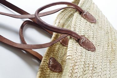 locker Aufbewahrungskorb "Strandtasche, Korbtasche" Palmtasche mit Ledergri günstig online kaufen