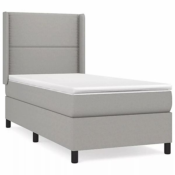 Vidaxl Boxspringbett Mit Matratze Hellgrau 100x200 Cm Stoff günstig online kaufen