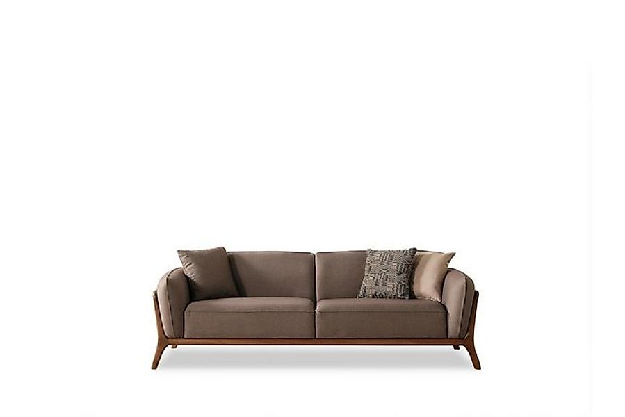 Xlmoebel 3-Sitzer Elegantes Sofa mit drei Sitzen in Braun für das Wohnzimme günstig online kaufen