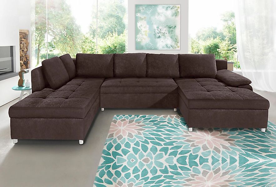 sit&more Wohnlandschaft "Labene U-Form" wahlweise mit Bettfunktion und Bett günstig online kaufen