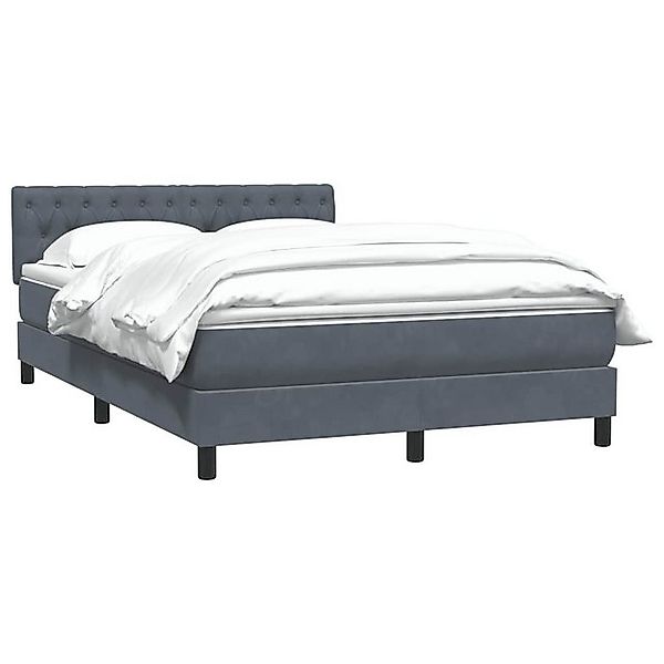 vidaXL Bett Boxspringbett mit Matratze Dunkelgrau 140x220 cm Samt günstig online kaufen