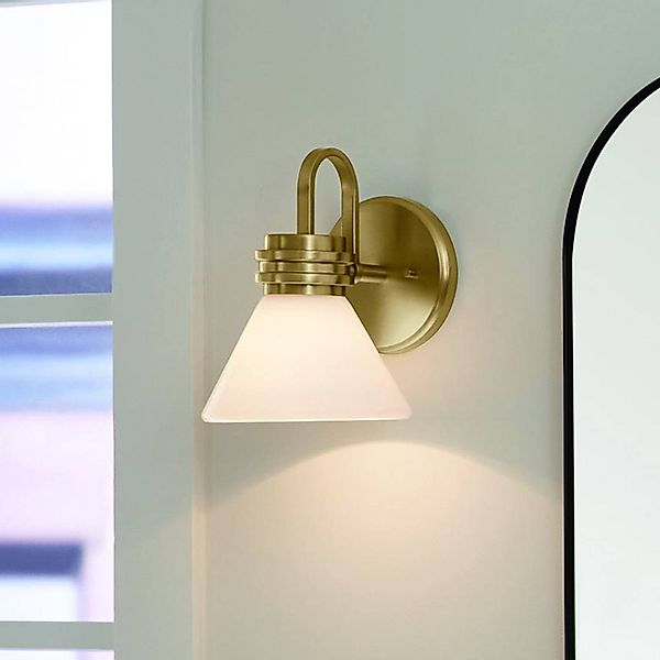 Wandleuchte Farum 1, bronzefarben, Stahl, Glas, G9 günstig online kaufen