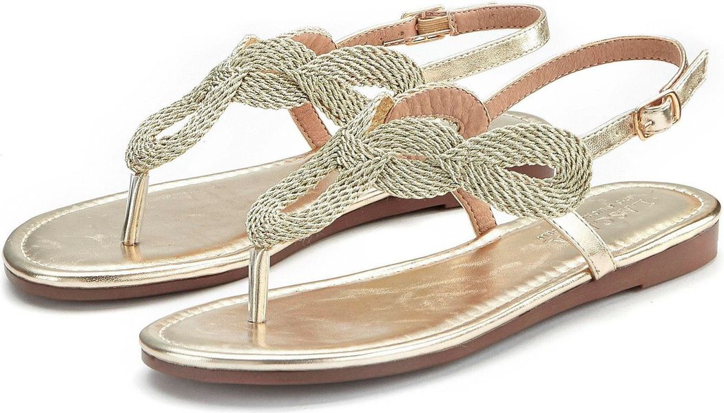 LASCANA Zehentrenner Sandale, Pantolette im Metallic-Look günstig online kaufen