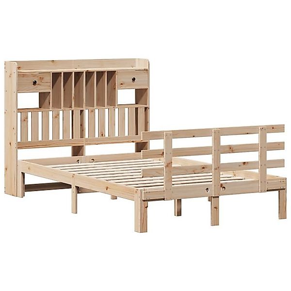 vidaXL Bett Massivholzbett mit Regal ohne Matratze 135x190 cm Kiefer günstig online kaufen