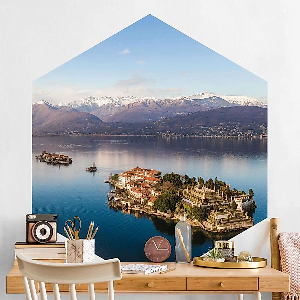 Hexagon Fototapete Insel Isola Bella in Italien günstig online kaufen