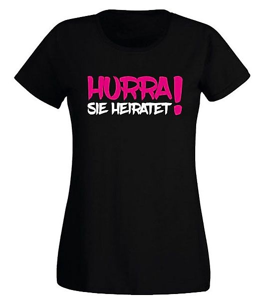 G-graphics T-Shirt Damen T-Shirt - Hurra – Sie heiratet! JGA-Shirt, Polters günstig online kaufen