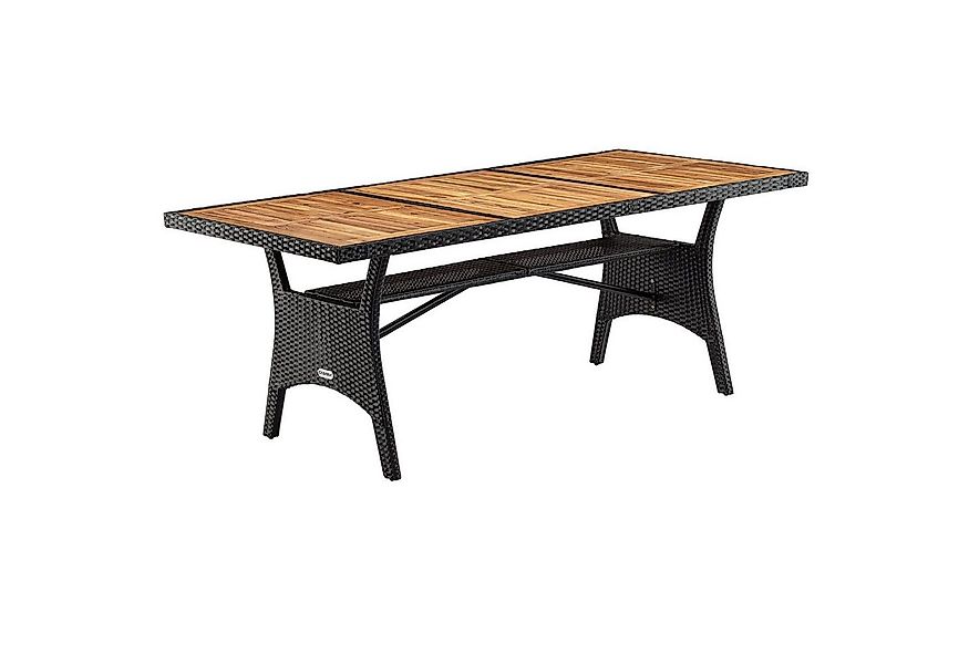 Casaria Gartentisch (1-St), Polyrattan mit Ablage FSC®- zertifiziertes Akaz günstig online kaufen