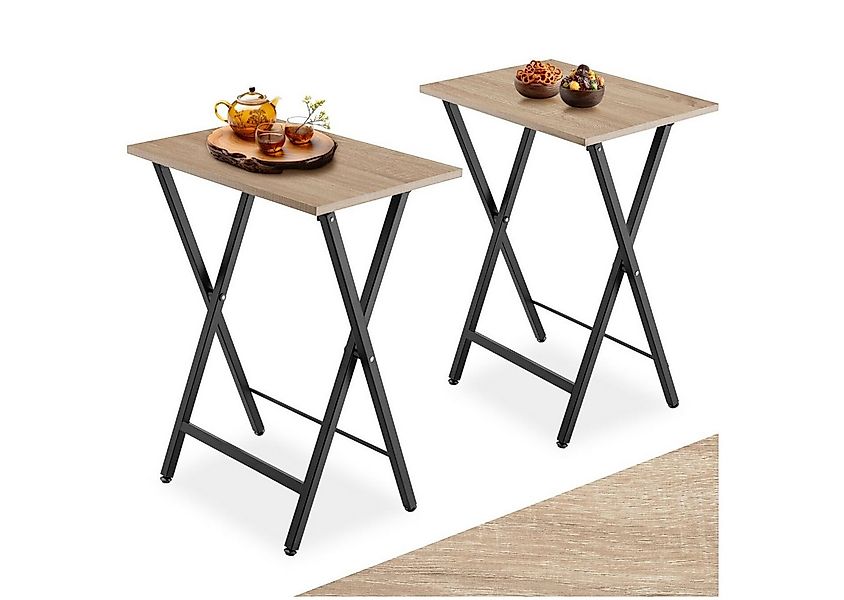 tectake Beistelltisch 2er Set Beistelltische (2-St., 2 tlg), Zwei klappbare günstig online kaufen