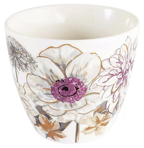 Greengate Latte Cup Estella White Blumen Tasse Steingut Weiß günstig online kaufen