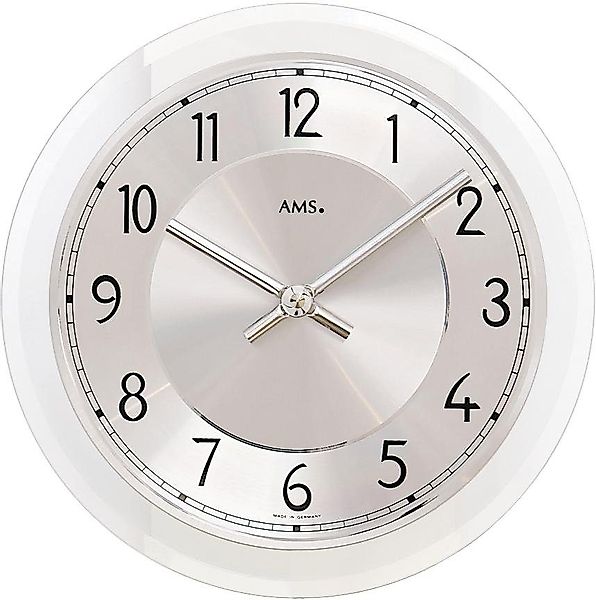 AMS Wanduhr W9476 (Quarzuhr,Glas,Wohnzimmer,Esszimmer,Küche,Made in Germany günstig online kaufen