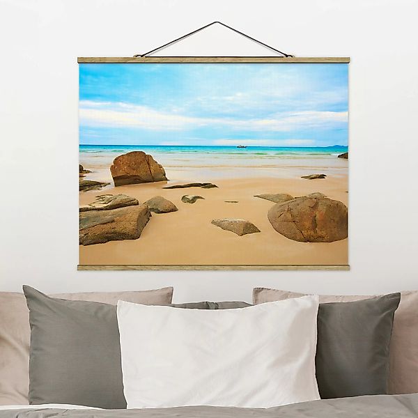 Stoffbild Strand mit Posterleisten - Querformat The Beach günstig online kaufen