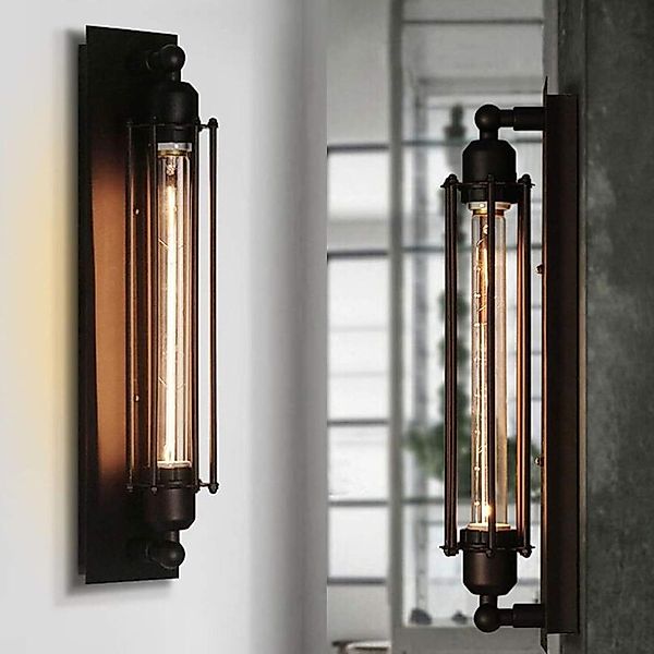Jibenhome Wandleuchte Industrielle Wandbeleuchtung E27 Metall günstig online kaufen