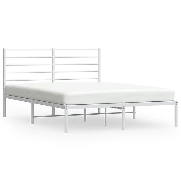 vidaXL Bettgestell mit Kopfteil Metall Weiß 150x200 cm Modell 11741389 günstig online kaufen
