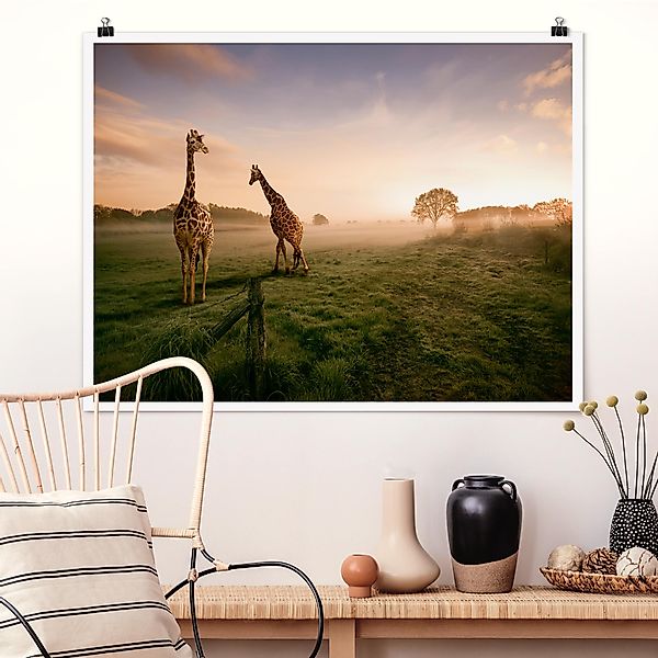 Poster - Querformat Surreal Giraffes günstig online kaufen