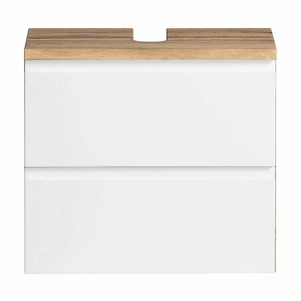 Held Möbel Unterbeckenschrank Ancona 60 cm matt Weiß-Wotaneiche günstig online kaufen