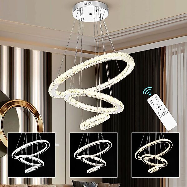 oyajia Deckenleuchte LED Kristall Deckenlampe Dimmbare, günstig online kaufen