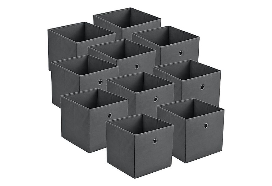 en.casa Faltbox (10 St), Virrat 10er Set Aufbewahrungsbox 30x30x28cm Dunkel günstig online kaufen