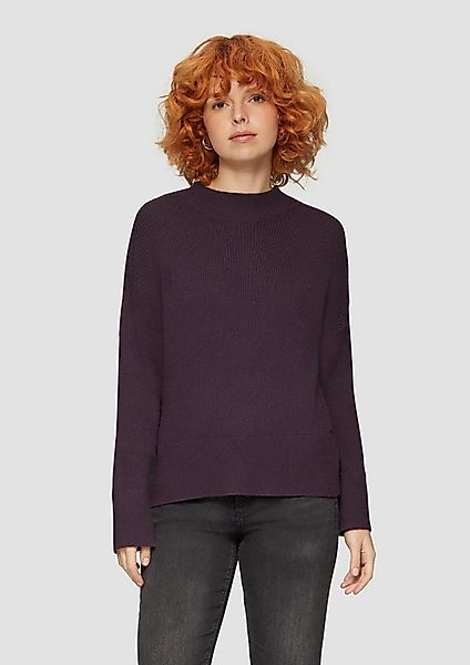 QS Longpullover Strickpullover Rippstrickpulover mit weiten Ärmeln günstig online kaufen