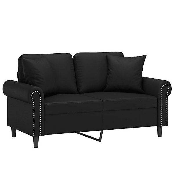 vidaXL Sofa 2-Sitzer-Sofa mit Zierkissen Schwarz 120 cm Kunstleder günstig online kaufen