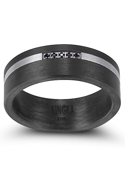 Kingka Partnerring Carbon, mit Zirkonia (synth) günstig online kaufen