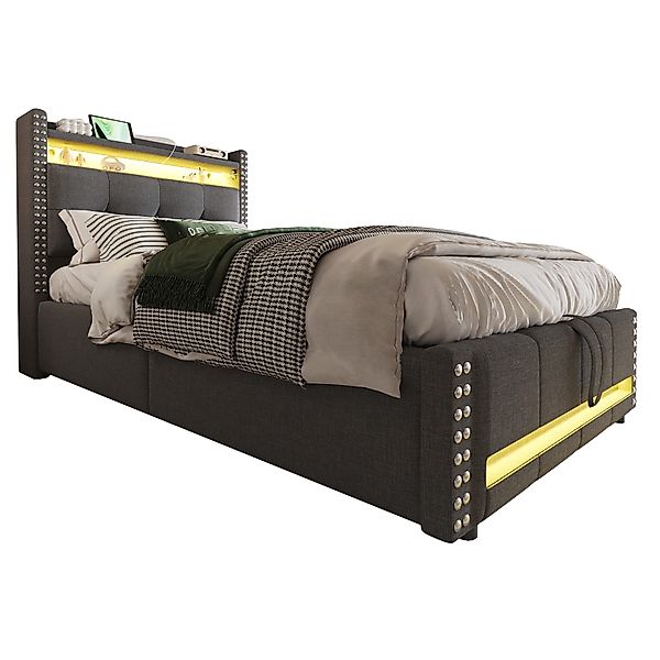 REDOM Polsterbett Stauraumbett Doppelbett (90x200 cm günstig online kaufen