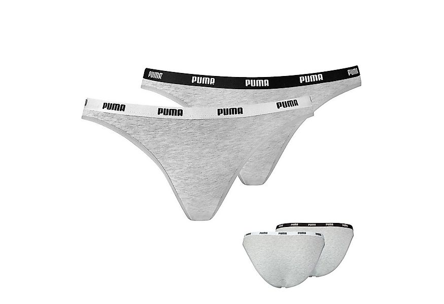 PUMA Bikinislip Bikini Slips (2-St., 2 Stück) mit Umlaufenden Markenlogo am günstig online kaufen