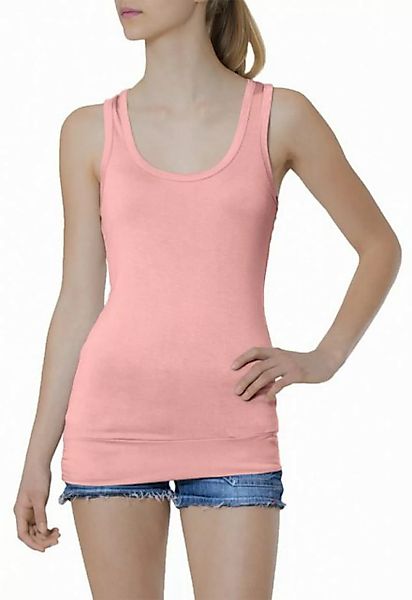 Caspar Longshirt SRT006 Damen klassisch elegantes Basic Top LongTop TankTop günstig online kaufen