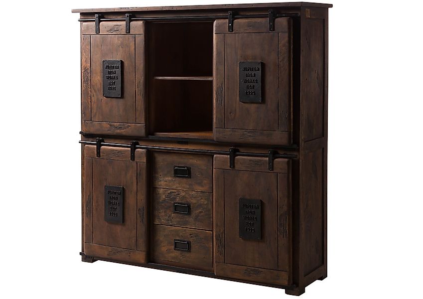 Massivmoebel24 Highboard (Massivholz), Mango 150x45x160 braun günstig online kaufen