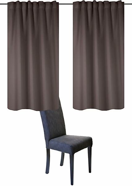 Home Basics Vorhang "BLACKY" Multifunktionsband 2 Stk. tlg. 2er Pack Kombib günstig online kaufen