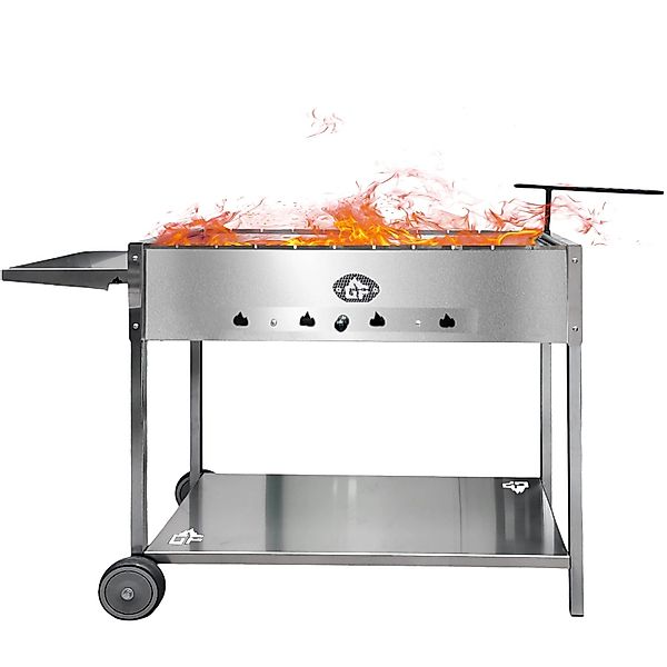 Grillpeter Mangal Batyr Deluxe 80 cm Edelstahl Schaschlikgrill mit Ablage u günstig online kaufen