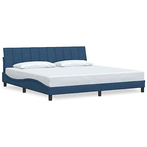 vidaXL Bettgestell ohne Matratze Hanko Blau 200x200 cm Stoff 3310418 günstig online kaufen