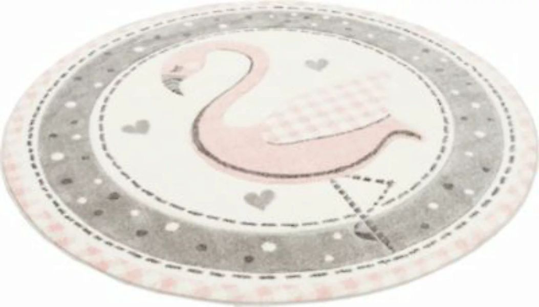 Pergamon Kinder Teppich Maui Pastell Flamingo Rund Spielteppiche rosa Gr. 1 günstig online kaufen