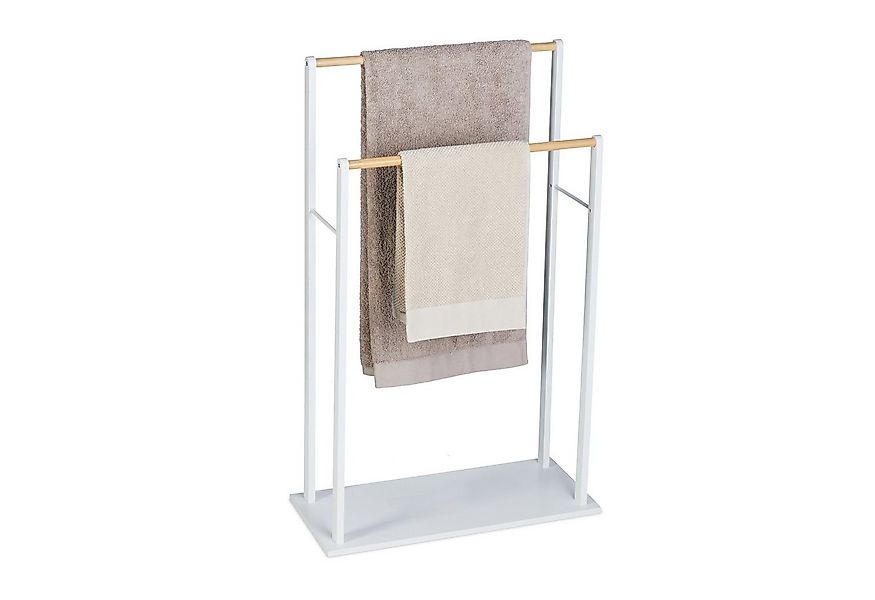relaxdays Handtuchhalter Handtuchständer freistehend weiß günstig online kaufen