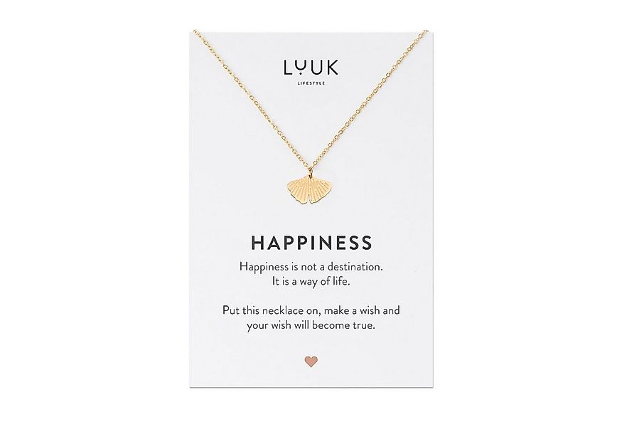 LUUK LIFESTYLE Kette mit Anhänger Ginkgo, Freundschaftskette, Geschenkidee, günstig online kaufen