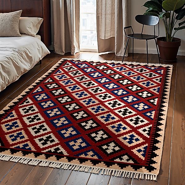 HANSE Home Teppich "Kelim Rami" rechteckig 3 mm Höhe Wolle, Baumwolle, Natu günstig online kaufen